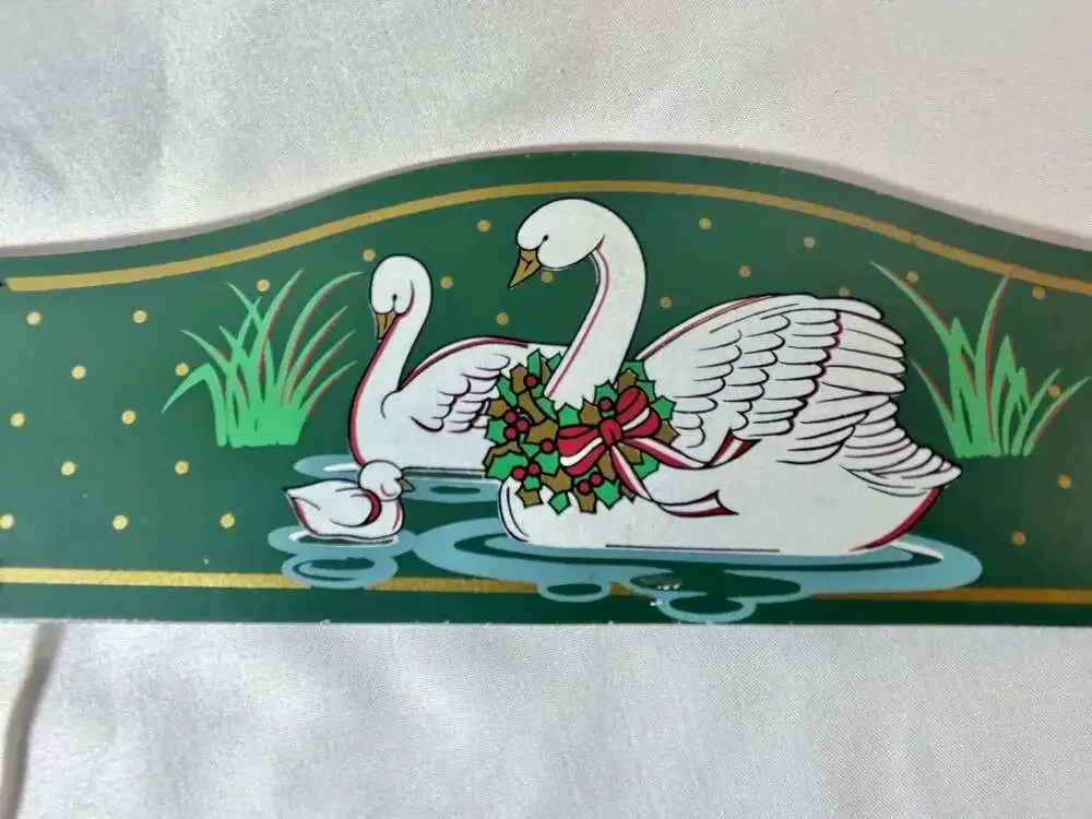 VTG Country Geese Kitschy Key holder cork board reversible Christmas themed